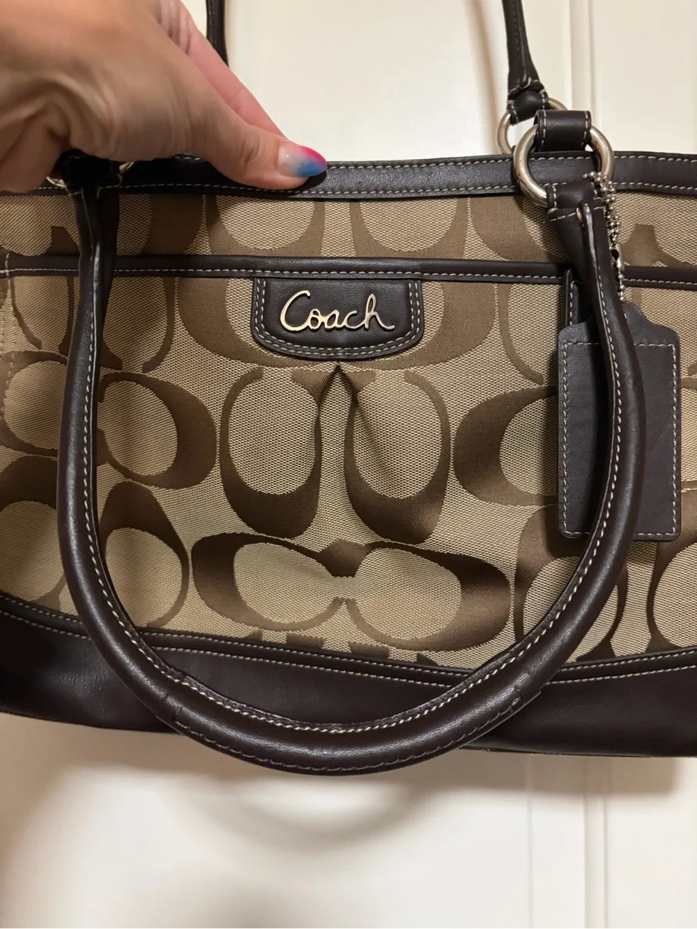 NWT 🤎🥥🐆 Coach Park Signature Carry All Khaki Mahogany Canvas Tote 🤎🥥🐆
